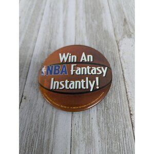 Vintage NBA Fantasy Basketball Pinback Button Pin